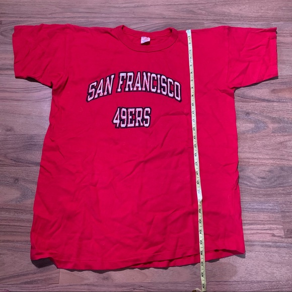 Vintage Champion Made in USA San Francisco 49ers Single Stitch Tee Adult XL Red - Picture 8 of 8